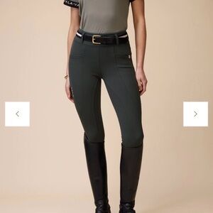 NWT Vala Equestrian Sculpt And Smooth Riding Breeches - Olive